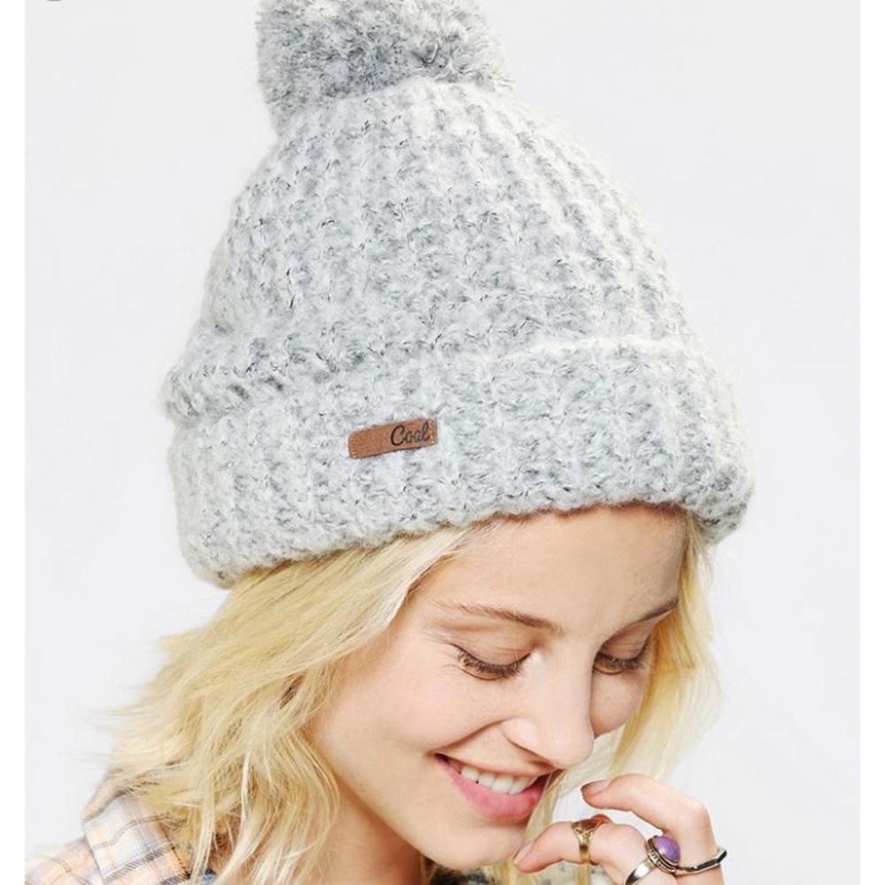 {Coal} PomPom Beanie NWT